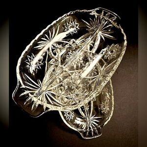 2 Vintage Anchor Hocking Relish Dishes